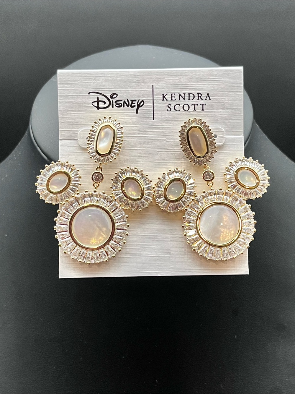 DISNEY X KENDRA SCOTT Mickey Mouse Crystal Gold & Ivory Statement Earrings